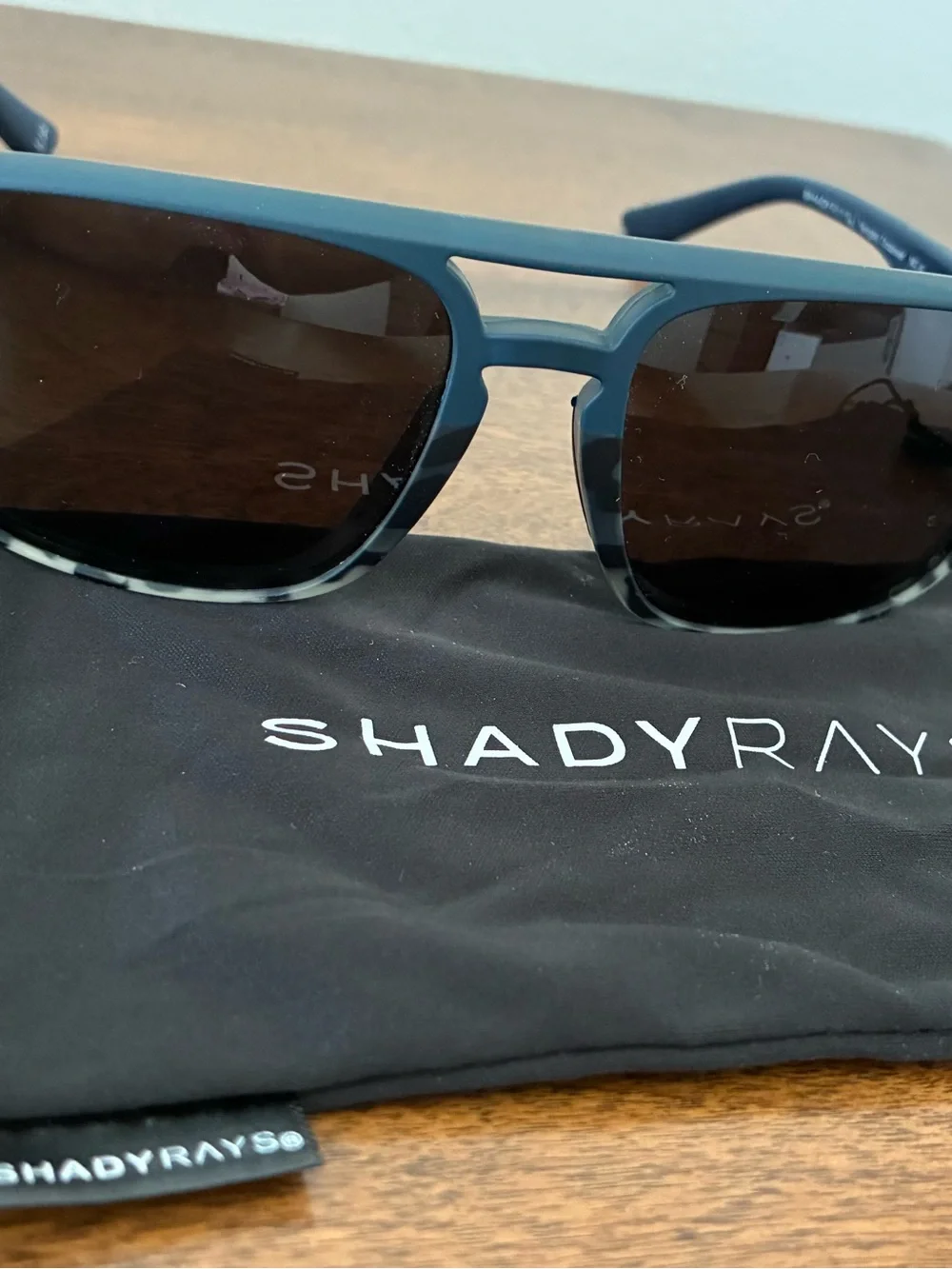 Shady Rays black and gray Frame Polarized Sunglasses. Navigator crossover style.